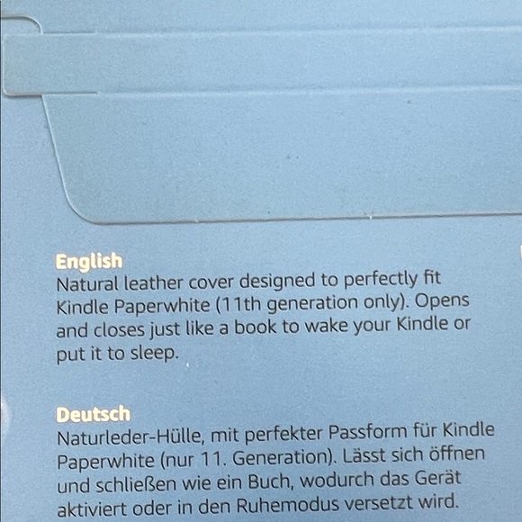NIB - Amazon Kindle Paperwhite Leather Protective Cover  (11th Gen) – Blue - Picture 8 of 8